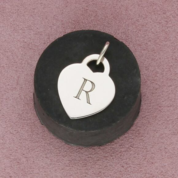 tiffany & co sterling silver letter 'r' initial heart pendant - Picture 1 of 3